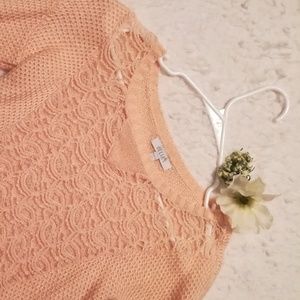PART OF SALE - Soft Pink Lace Sweater
